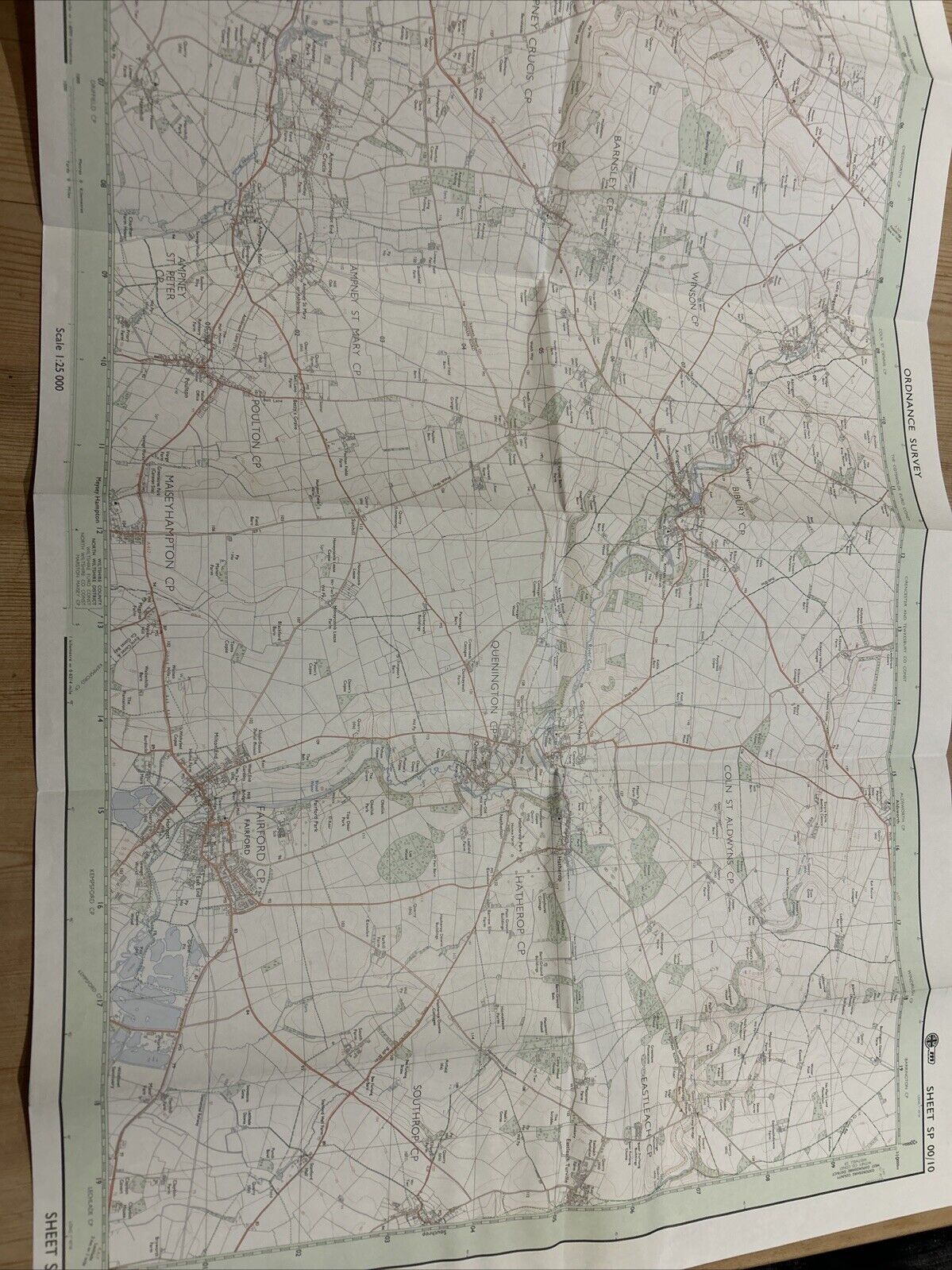 CIRENCESTER Pathfinder 1114 Ordnance Survey 1:25000 1982 SP 00/10 Bibury