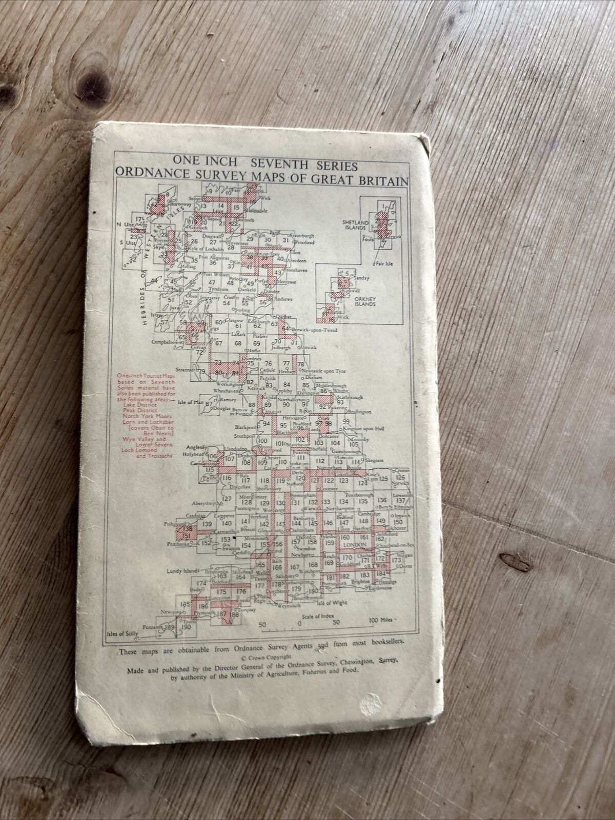 SCARBOROUGH Ordnance Survey CLOTH Map 1963 Sheet 93 Seventh Series Filey