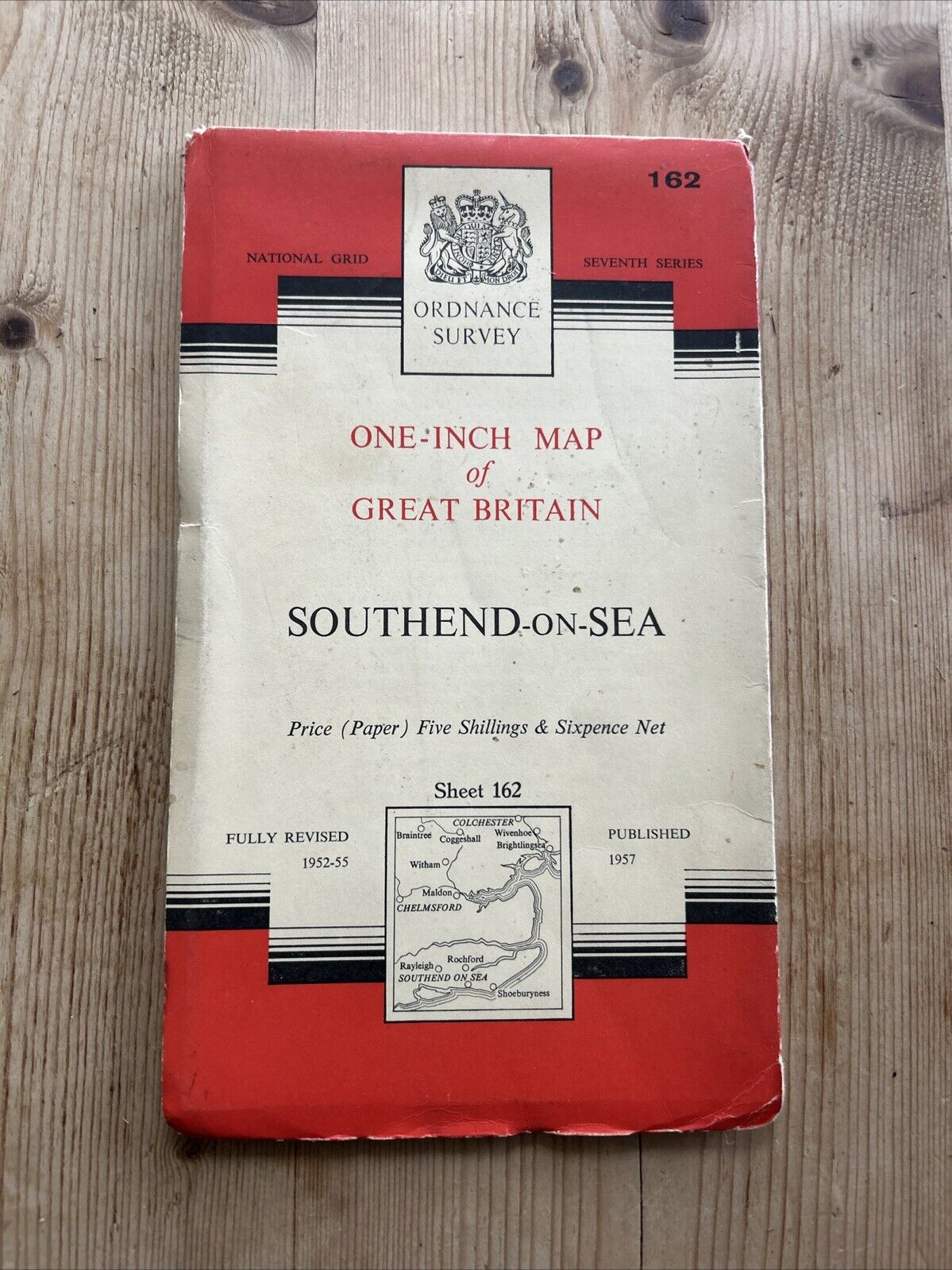 SOUTHEND ON SEA Ordnance Survey Seventh Series One inch 1957 Sheet 162 Canvey