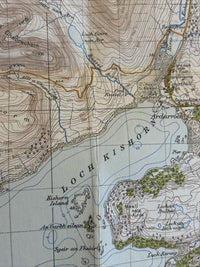 RAASAY & APPLECROSS Ordnance Survey CLOTH One Inch Sheet 25 Popular Edition 1947