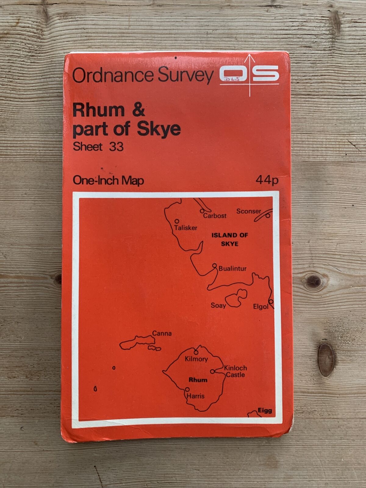 RHUM & part of SKYE - Ordnance Survey One Inch Map Sheet 33 1969 Canna Soay