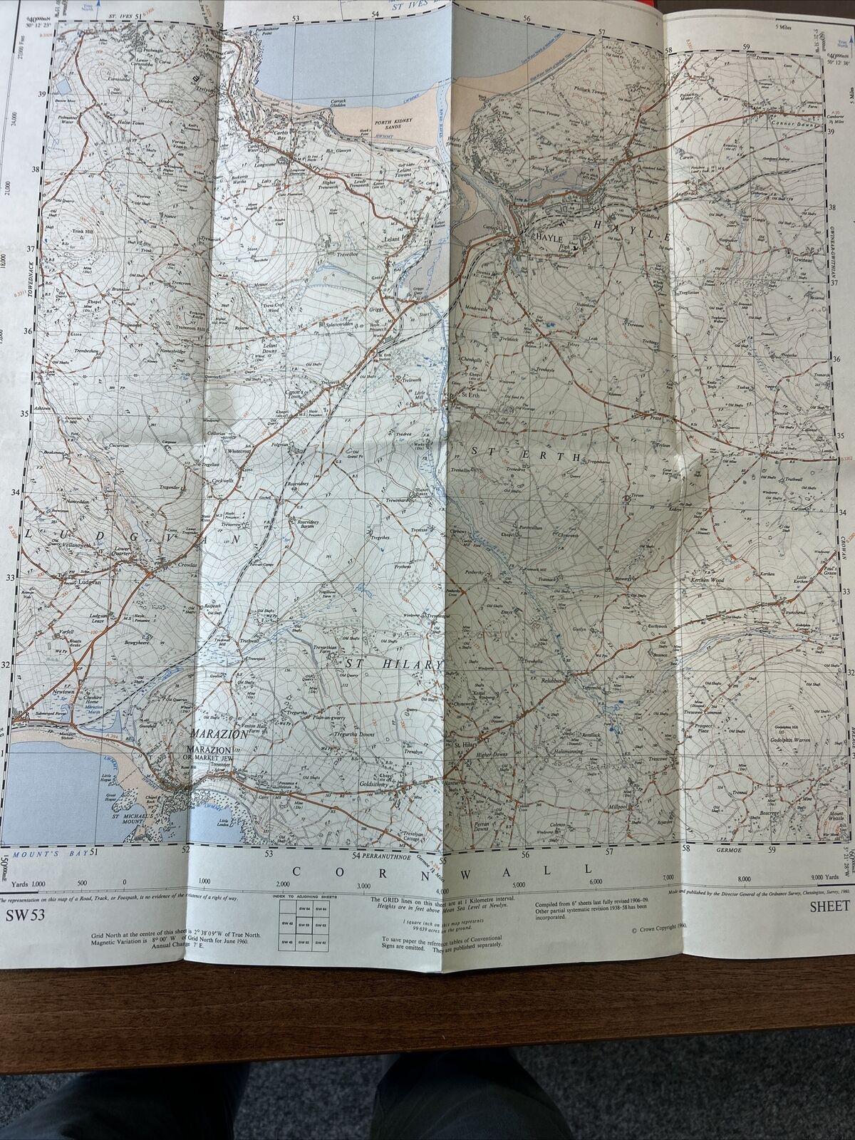 HAYLE Ordnance Survey Sheet SW53 1:25,000 First Series 1960 Cornwall Marazion