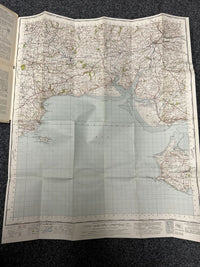 CARMARTHEN & TENBY Ordnance Survey Cloth 6th Series 1-inch 1946 Sheet 152