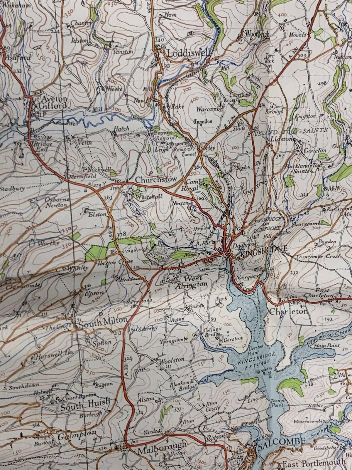 PLYMOUTH Ordnance Survey 6th Series 1-inch 1946 Sheet 187 Salcombe Tavistock