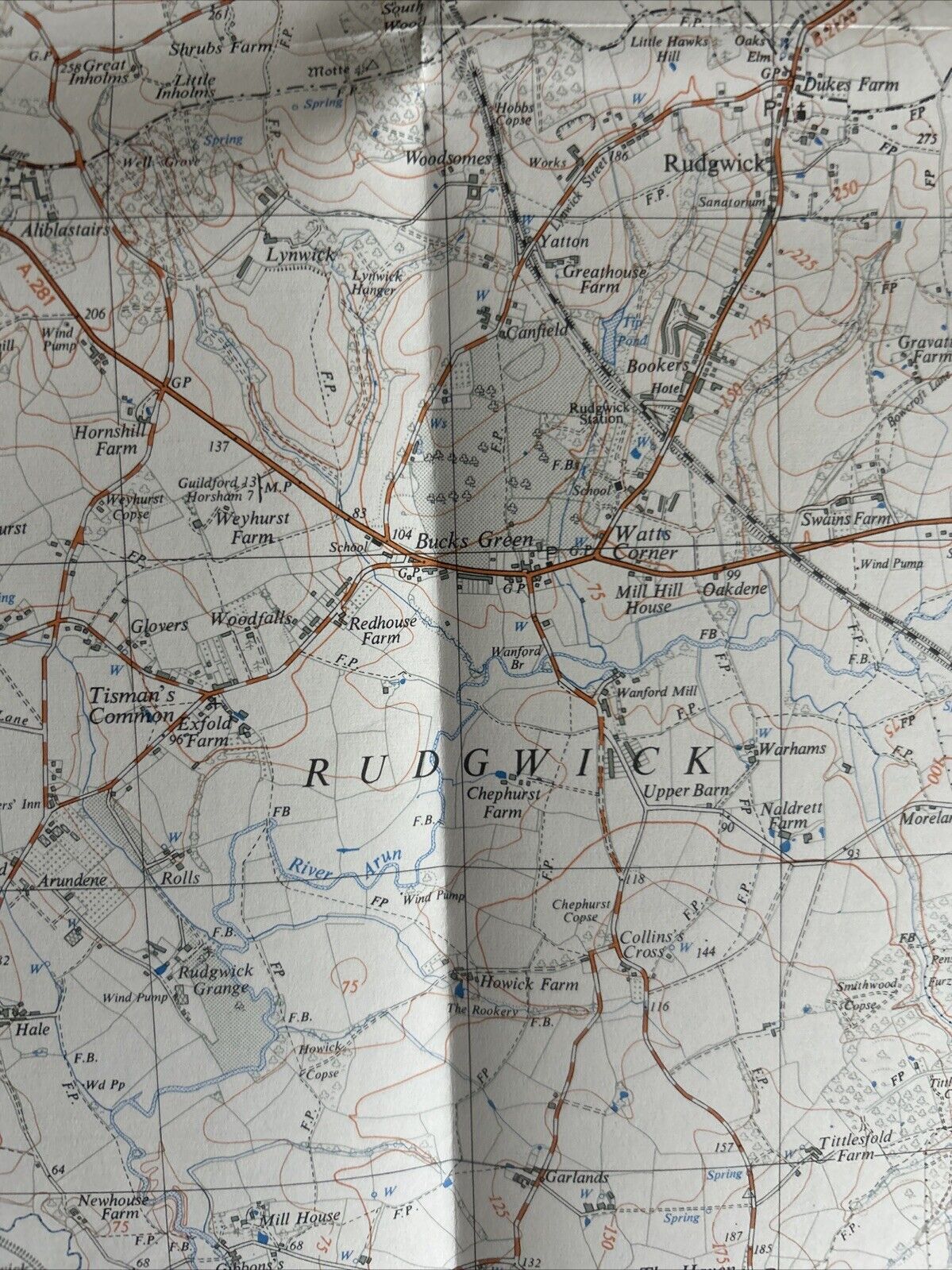 CRANLEIGH Ordnance Survey First Series Sheet TQ03 1:25,000 1965 Rudgwick