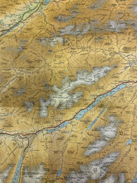 Grampians - Scotland Loch Ness Great Glen - No 51 Bartholomews Cloth Map 1965