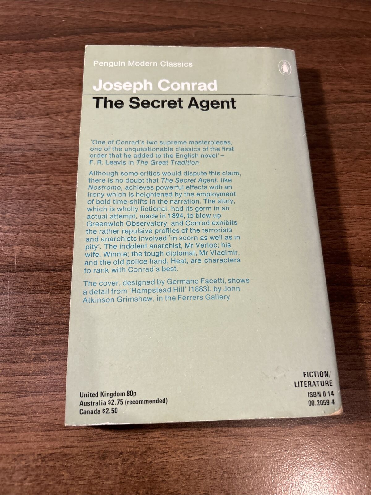 THE SECRET AGENT, Joseph Conrad, Penguin Modern Classics 1980 Paperback