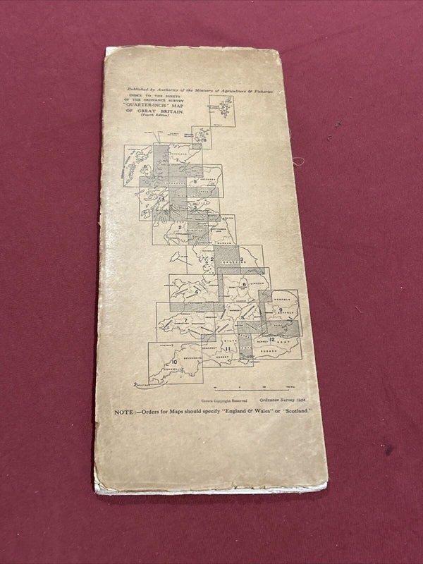 NORTH CENTRAL England Ordnance Survey CLOTH Sheet 2 Qu In Map 4th Ed 1935 Dales