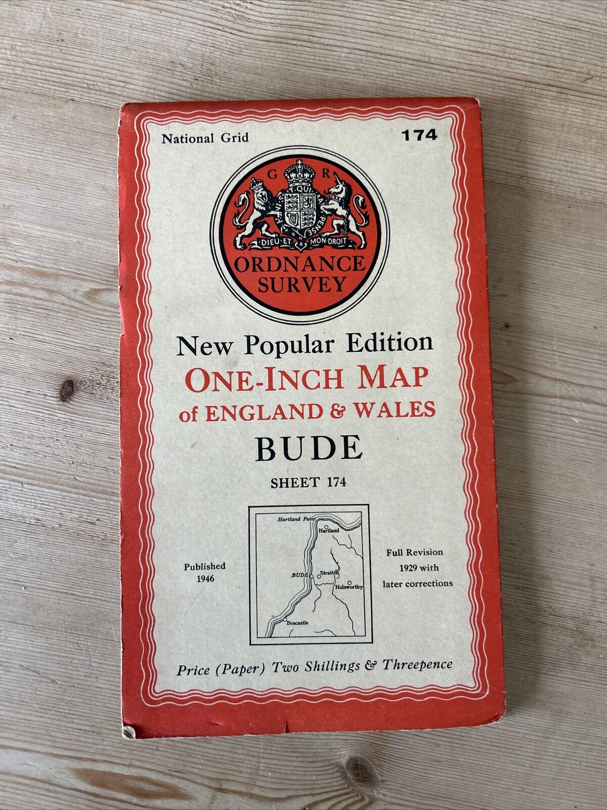 BUDE Ordnance Survey Sixth Series Paper Map 1946 Sheet 174 Boscastle Hartland