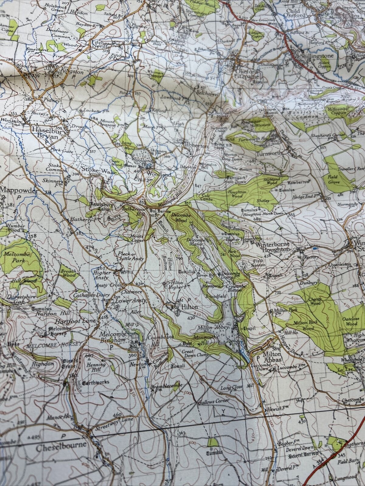 DORCHESTER - 1945 Cloth Ordnance Survey One Inch Sheet 178 Sixth Edition