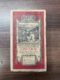 LINCOLN No 47 Ordnance Survey Popular One Inch Cloth Map 1928 Waddington Bardney