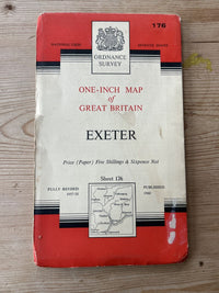 EXETER Ordnance Survey Seventh Series Paper 1-inch 1960 Sheet 176 Honiten