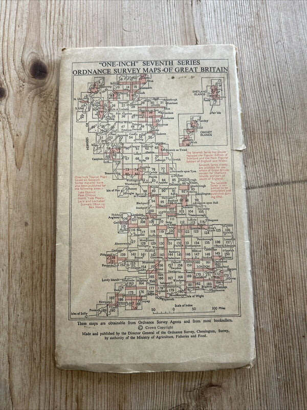 NEWCASTLE UPON TYNE Ordnance Survey Seventh Series CLOTH One inch 1961 Sheet 78