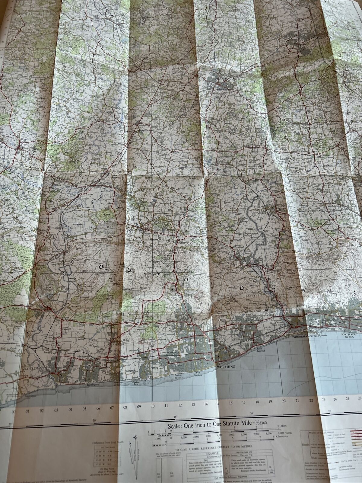 BRIGHTON & WORTHING Ordnance Survey Seventh Series 1-inch 1960 Sheet 182