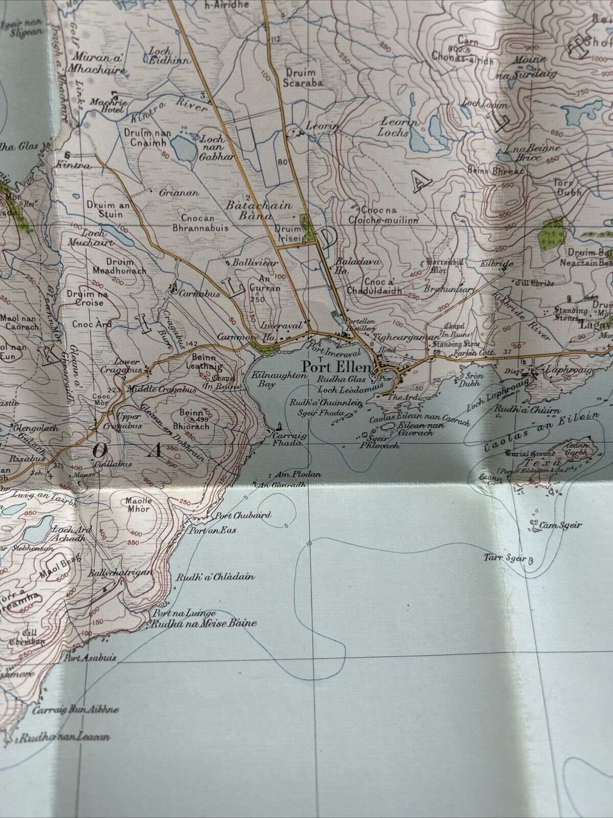 ISLAY Ordnance Survey One Inch CLOTH Sheet 69 Popular Edition 1926 Port Ellen