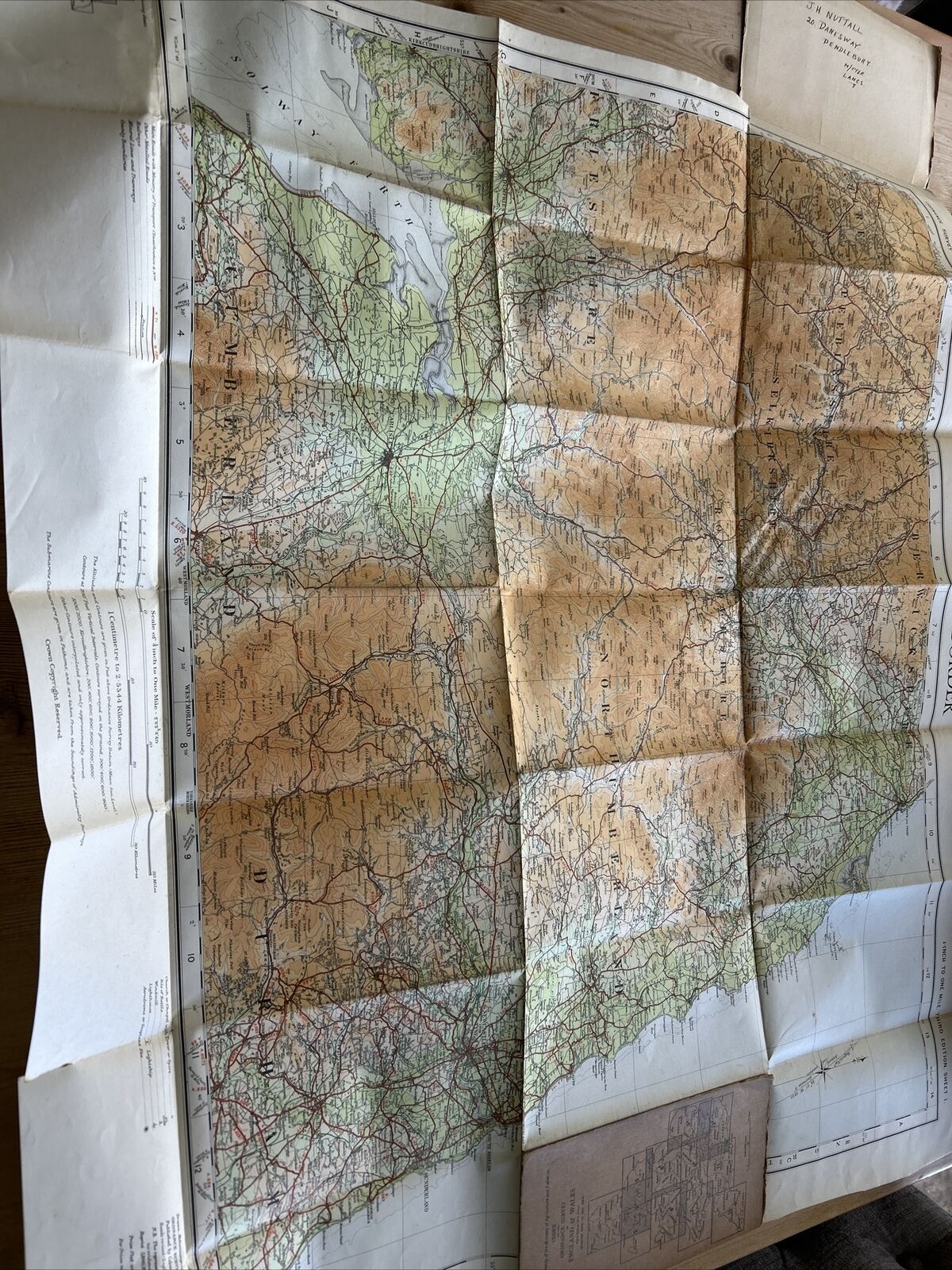 THE BORDER Ordnance Survey Quarter Inch Sheet 1 1921 Sunderland Dumfries