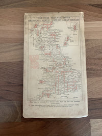 BRECON Wales Ordnance Survey Cloth Seventh Series Map No 141 1952