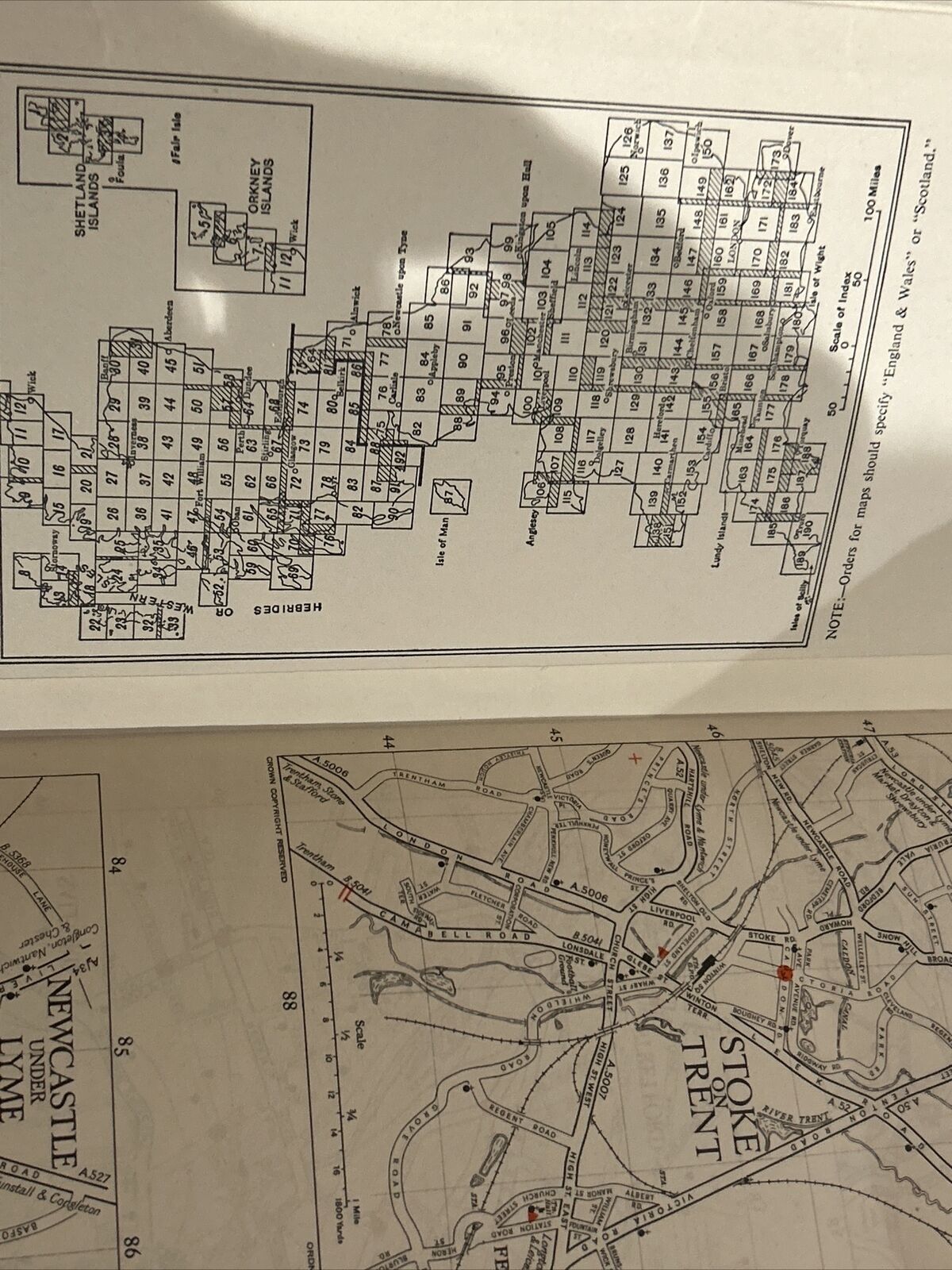 NORTH MIDLANDS & LINCS Ordnance Survey Paper Sht. 6 Quarter Inch Map 4th Ed 1946