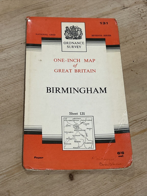 BIRMINGHAM 1967 Seventh Series Ordnance Survey One Inch Map Redditch