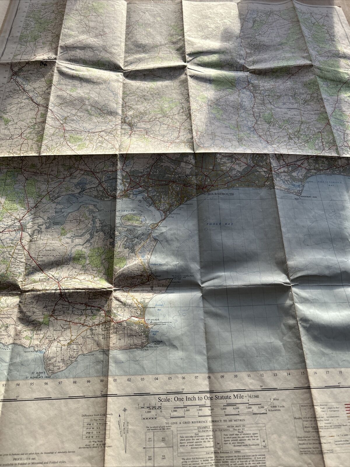BOURNEMOUTH Ordnance Survey Seventh Series Paper One In Map Sheet 179 1960 Poole
