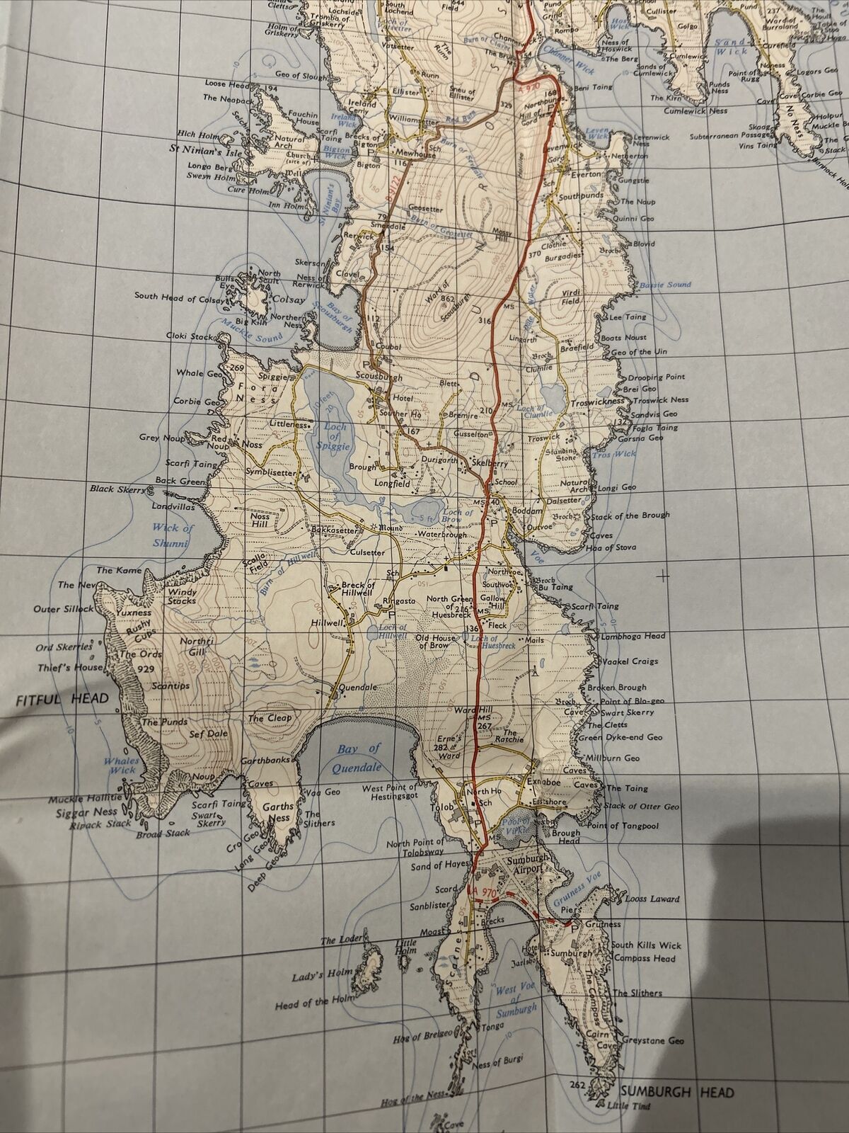 SHETLAND ISLANDS South Mainland Ordnance Survey One Inch Sheet 4 1957 Lerwick