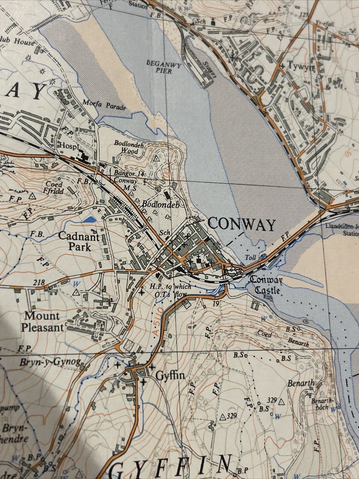 CONWAY Ordnance Survey 1:25,000 First Series Sheet SH77 1950 Llangelynjn