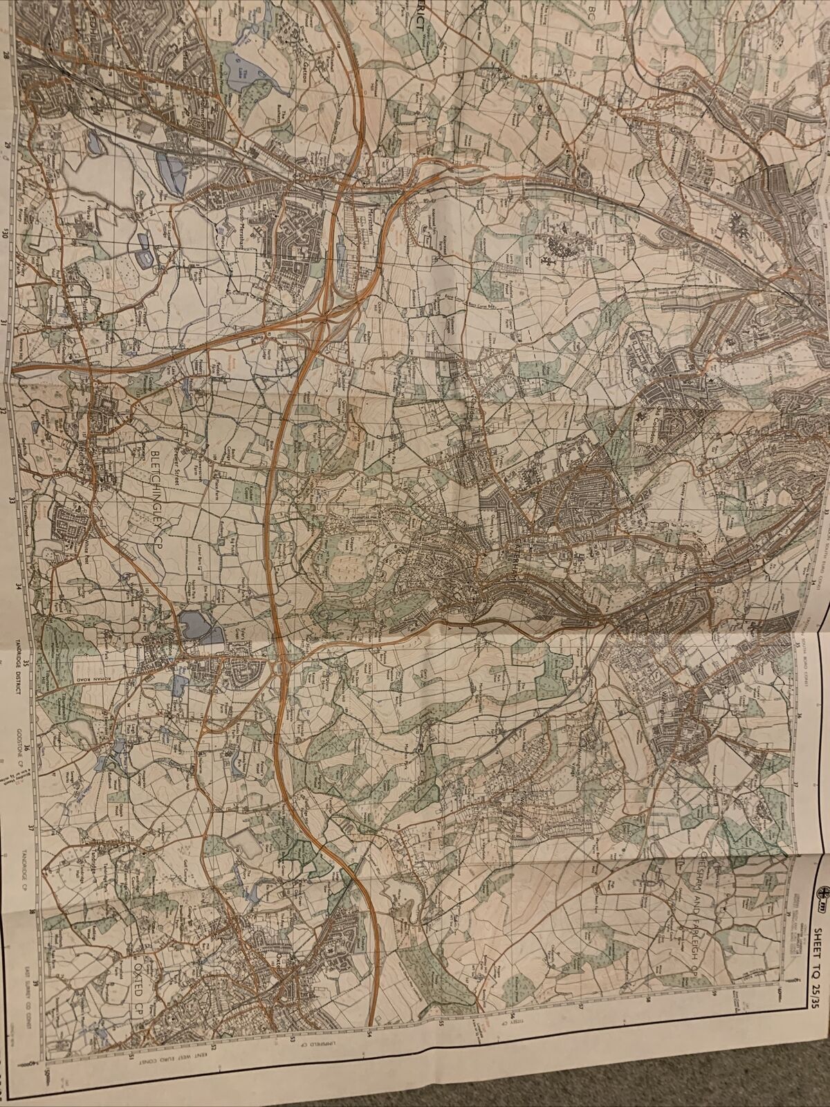 CATERHAM Oxted Pathfinder Ordnance Survey Sheet TQ25/35 1:25000 1980