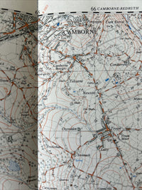 CAMBORNE South - Cornwall Ordnance Survey Sheet SW63 Two & Half Inch MAP 1960