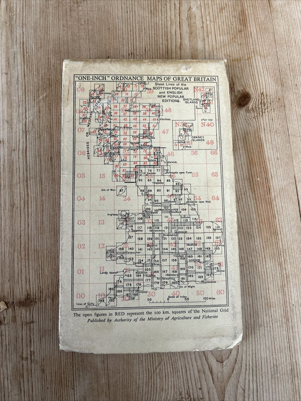 LLANDOVERY Ordnance Survey Cloth One Inch Map 1947 Sixth Edition Sheet 140