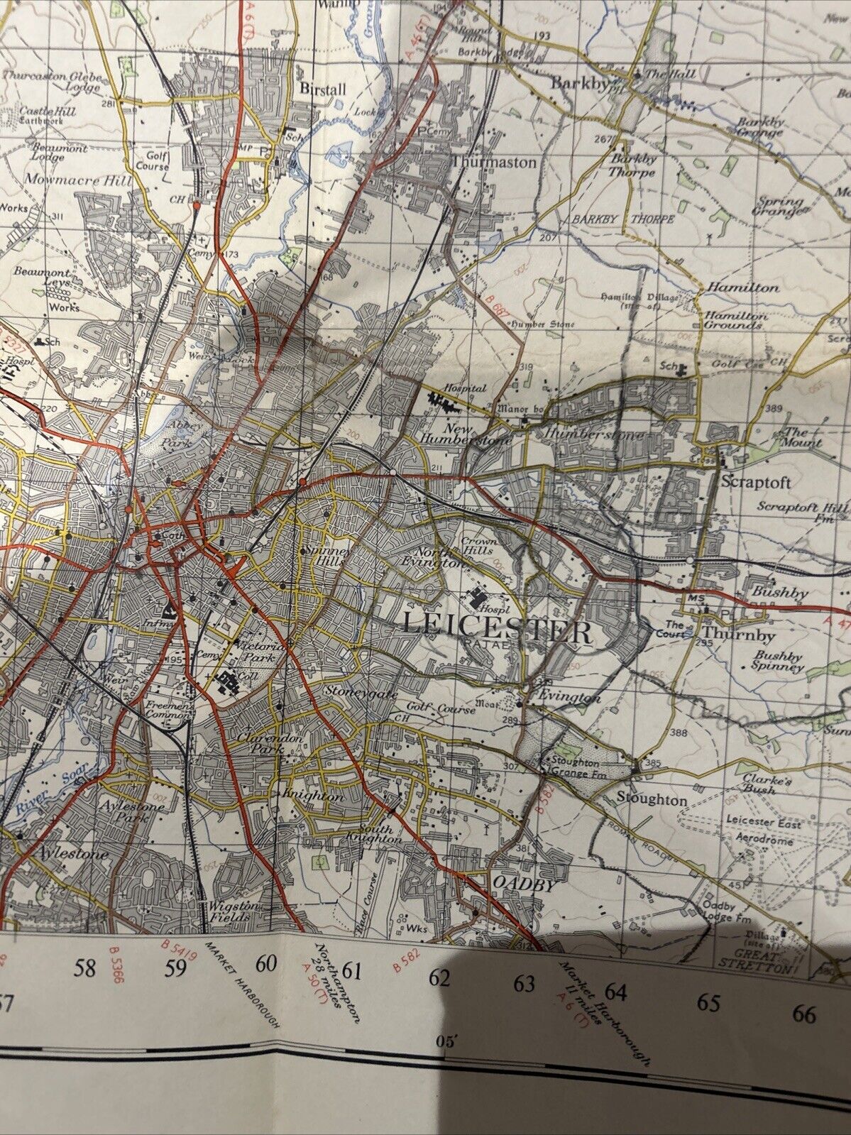 MELTON MOWBRAY Ordnance Survey Seventh Series Paper One inch 1966 Sheet 122