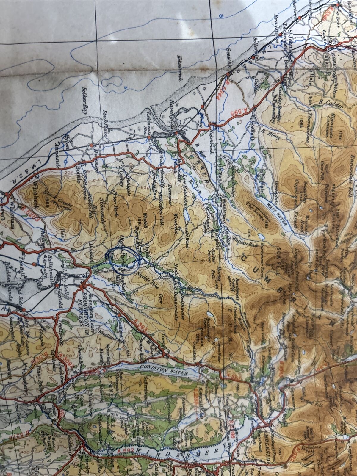 ENGLAND NORTH CENTRAL 1946 Ordnance Survey Paper Sheet 2 Quarter Inch Map