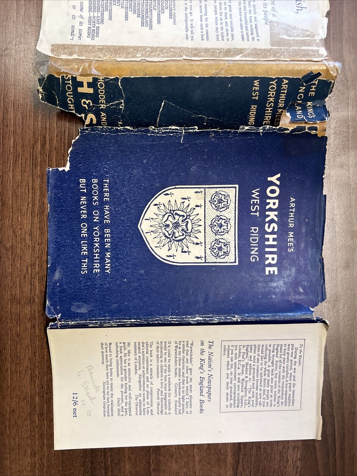 The KING’S ENGLAND : YORKSHIRE WEST RIDING 1950 Hardback Arthur Mee Plates