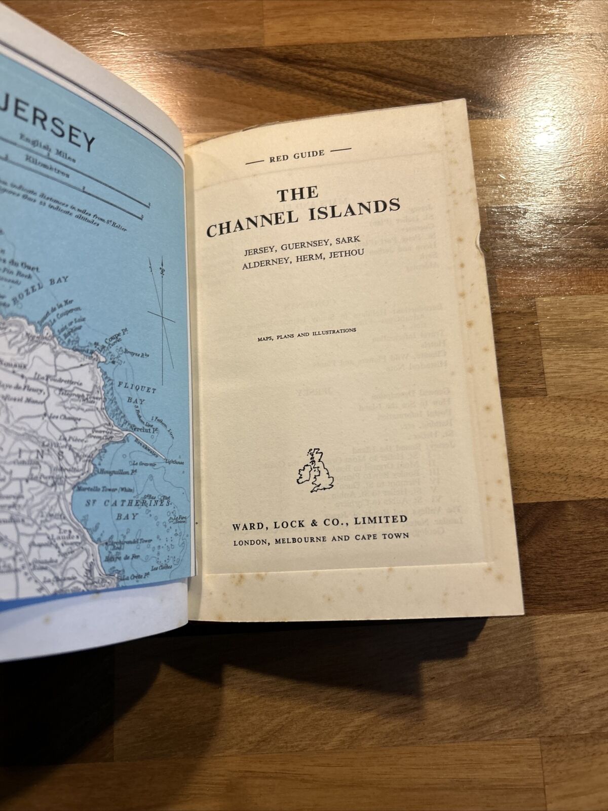 THE CHANNEL ISLANDS - Ward Locks Red Guide Hardback Dust Jacket Maps Jersey