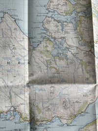 SOUND OF MULL Ordnance Survey Seventh Series Paper One inch 1956 Sheet 45 Ulva