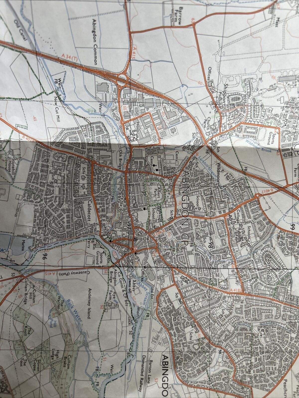 ABINGDON Pathfinder 1136 SU49/59 Ordnance Survey 1:25000 1992 Berinsfield