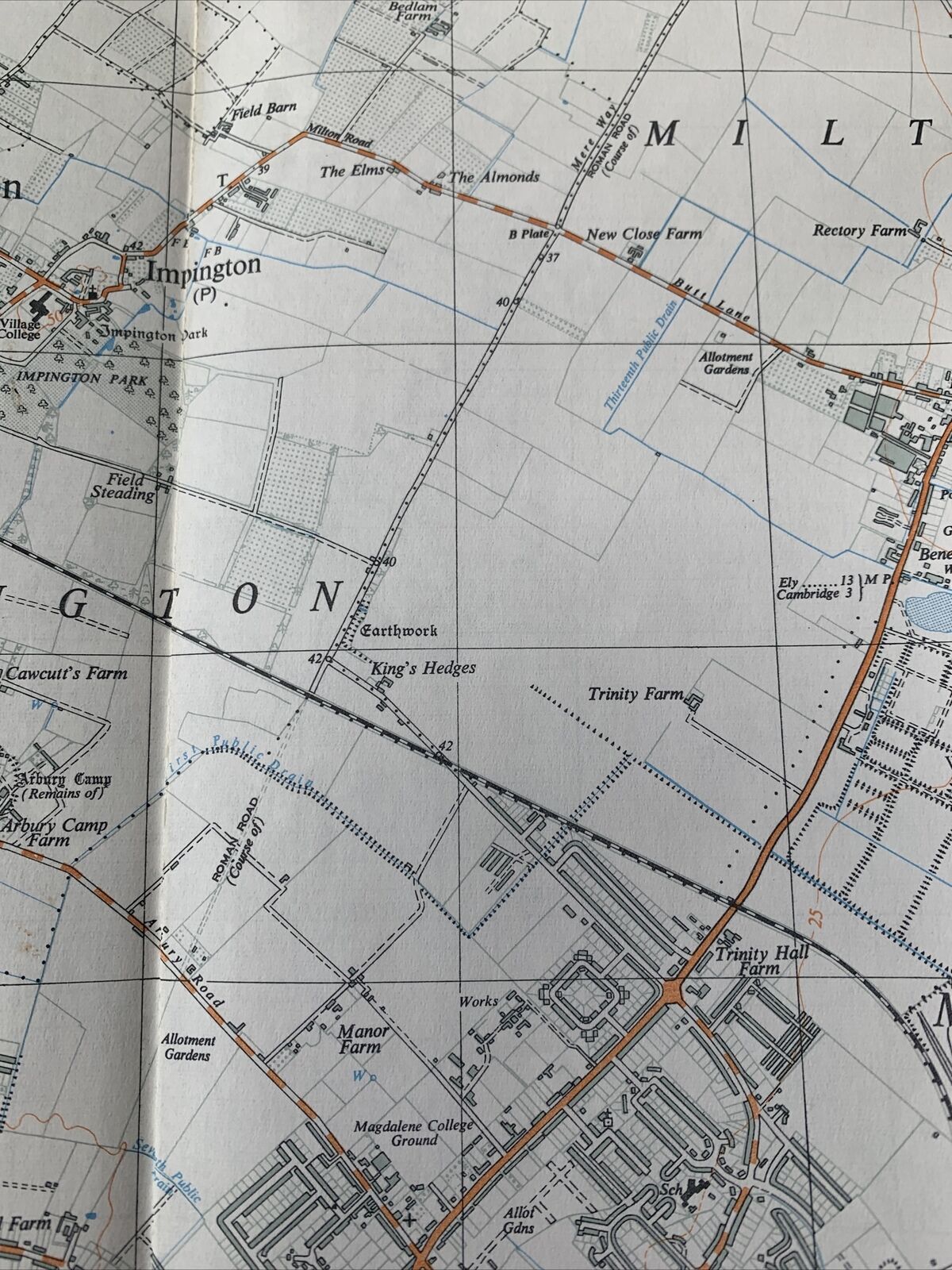 HISTON Ordnance Survey Sheet TL46 Map 1:25,000 First Series 1970 Revisions Cambs