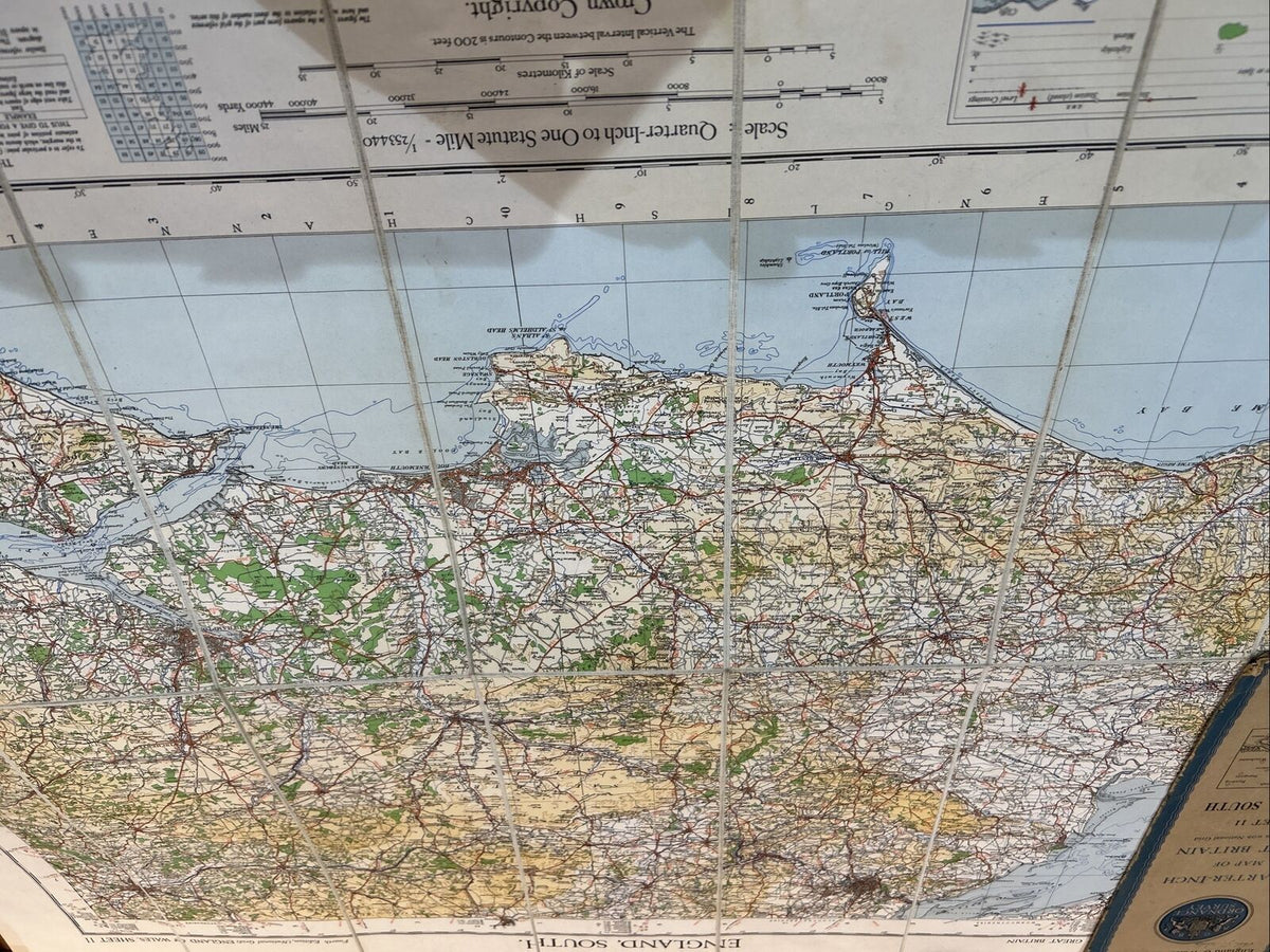 ENGLAND SOUTH 1945 Ordnance Survey CLOTH Sheet 11 Quarter Inch Map Southampton