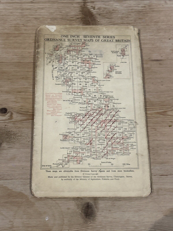 MELTON MOWBRAY Ordnance Survey Seventh Series Paper One inch 1966 Sheet 122