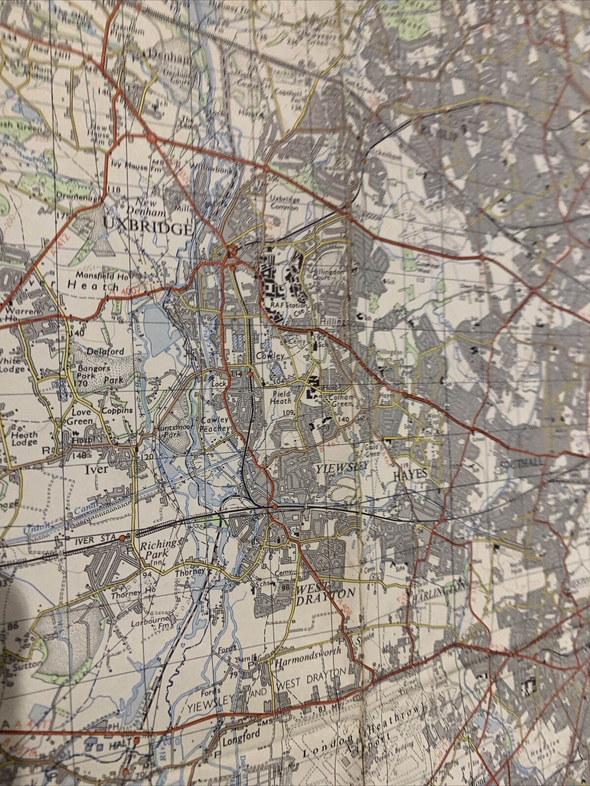 LONDON North West Ordnance Survey Map 7th Series No 160 1968 Harrow Staines