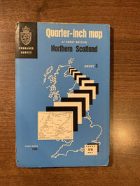 NORTHERN SCOTLAND 1966 Ordnance Survey Paper Quarter Inch Map Sheet 3 Inverness