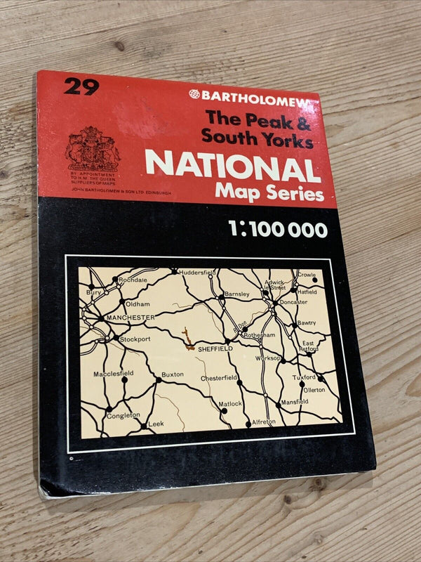 THE PEAK & SOUTH YORKSHIRE - Bartholomews National Map Series No 29 1980 Oldham