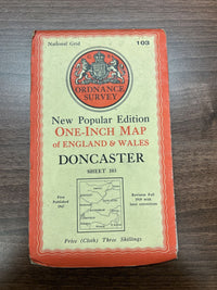 DONCASTER Ordnance Survey Cloth One Inch Map 1947 Sixth Edition Sheet 103 Bawtry