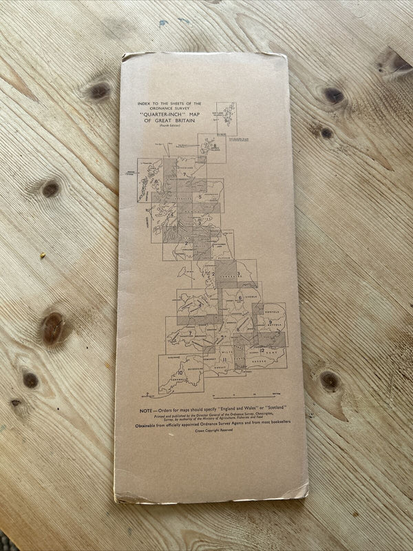 THE FORTH CLYDE & TAY Ordnance Survey Paper Sheet 3 Quarter Inch Map 4th Ed 1946