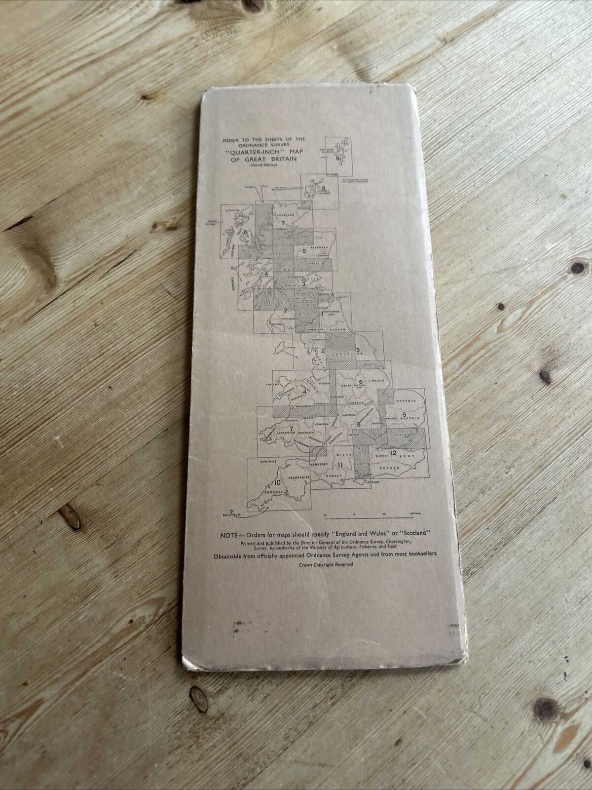 ENGLAND SOUTH-WEST Ordnance Survey CLOTH Sheet 10 Quarter Inch Map 4th Ed 1946