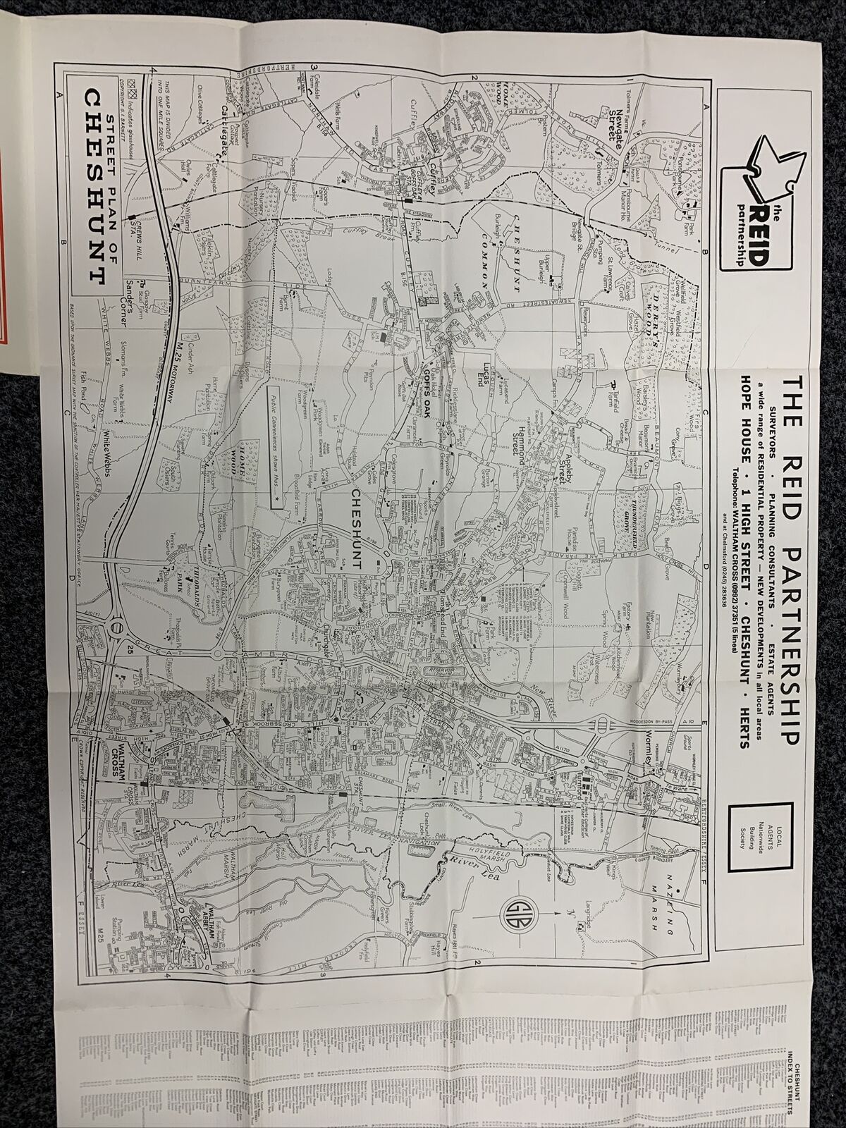 CHESHUNT Waltham Abbey - Barnetts Map Street Plan Circa 1980