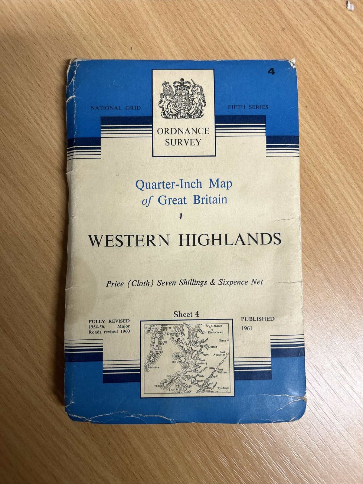 WESTERN HIGHLANDS No 4 Fifth Edition Cloth  Ordnance Survey Quarter In 1961 Map