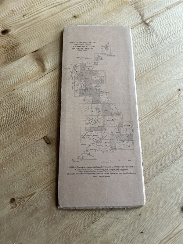 THE FORTH CLYDE & TAY Ordnance Survey CLOTH Sheet 3 Quarter Inch Map 4th Ed 1945