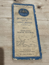 ENGLAND NORTH CENTRAL 1946 Ordnance Survey Paper Sheet 2 Quarter Inch Map