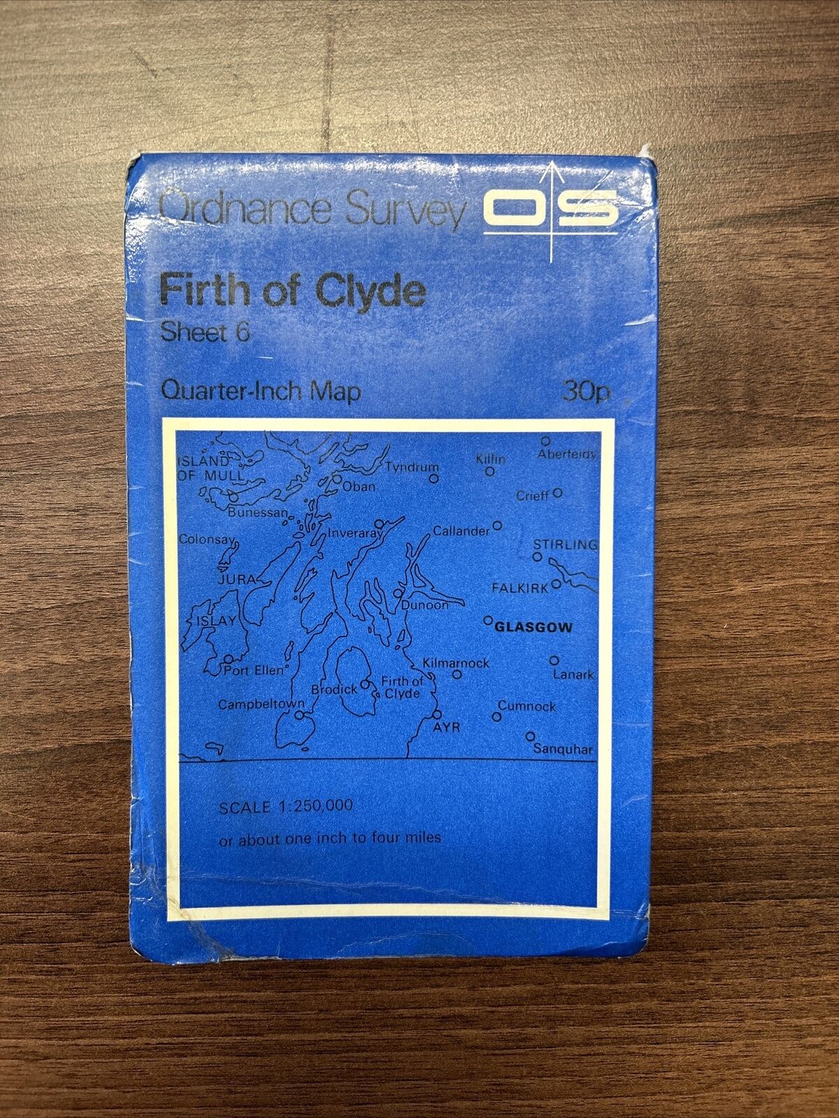 FIRTH OF CLYDE 1965 Ordnance Survey Paper Quarter Inch Map Sheet 6 Arran Glasgow