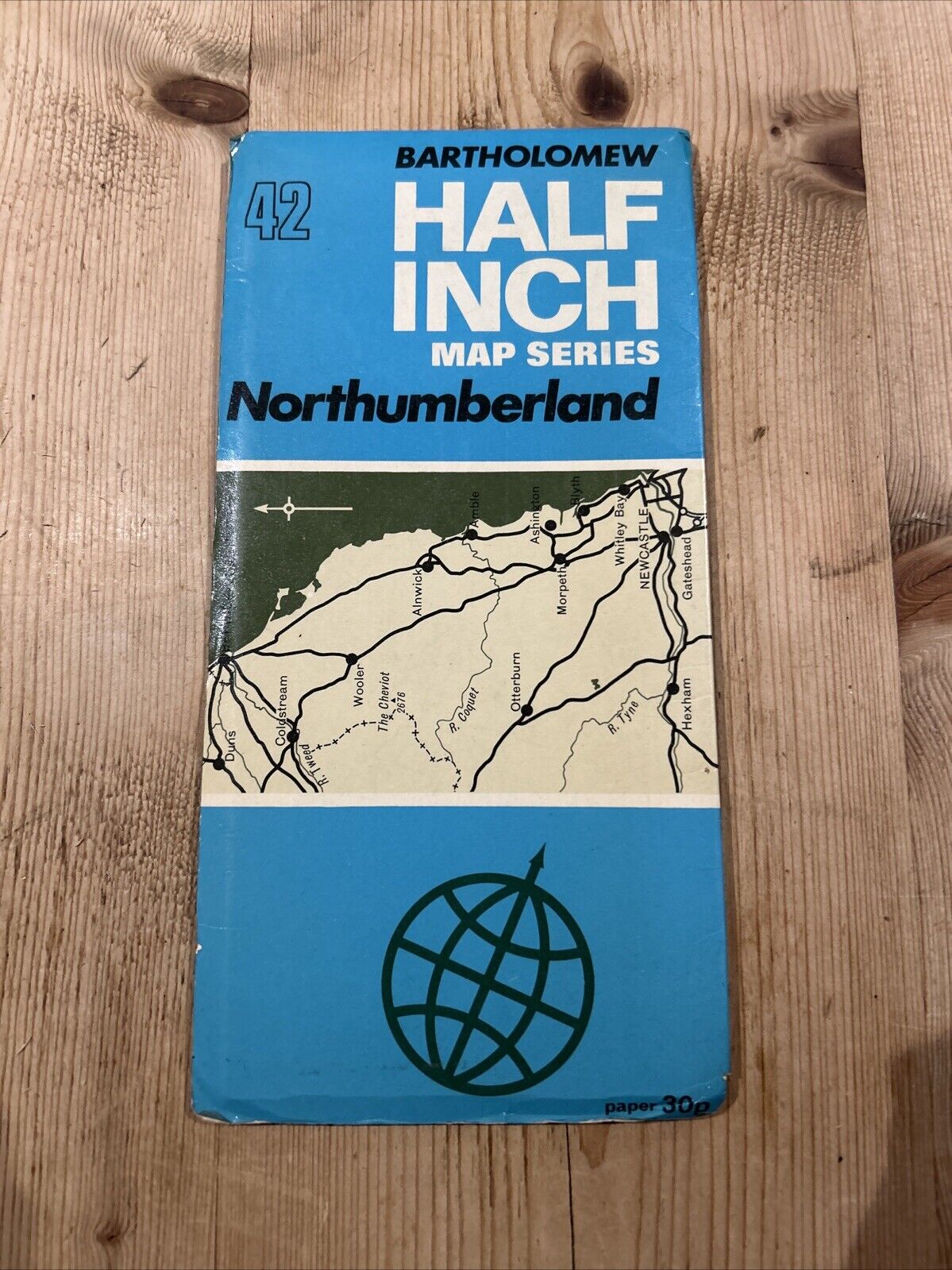 NORTHUMBERLAND Bartholomew - Half Inch Map 1970 No 42 Blyth Farne Islands